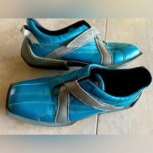 Fluevog Future Angel retro blue silver sneakers 10.5